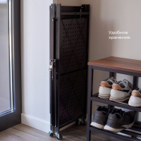 Металлический стеллаж ГЕЛЕОС 3 полки складной Атлант-3, размер 760x400x890 мм, черный АСТ-31