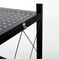 Металлический стеллаж ГЕЛЕОС 3 полки складной Атлант-3, размер 760x400x890 мм, черный АСТ-31