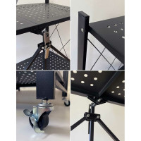 Металлический стеллаж ГЕЛЕОС 3 полки складной Атлант-3, размер 760x400x890 мм, черный АСТ-31