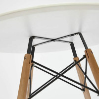 Стол Tetchair CINDY NEXT mod.80-MDF металл, мдф, бук, D80x75 см, белый/натуральный 13067