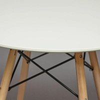 Стол Tetchair CINDY NEXT mod.80-MDF металл, мдф, бук, D80x75 см, белый/натуральный 13067