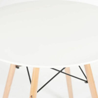 Стол Tetchair CINDY NEXT mod.80-MDF металл, мдф, бук, D80x75 см, белый/натуральный 13067