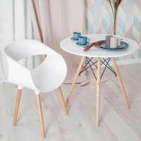 Стол Tetchair CINDY NEXT mod.80-MDF металл, мдф, бук, D70x75 см, белый/натуральный 15854