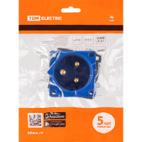 Вилка скрытая TDM ELECTRIC 2Р+РЕ 32А 220В IP44 SQ0607-0004