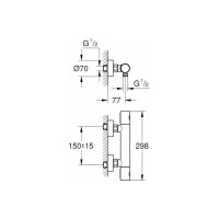 Термостат для душа GROHE Grohtherm 1000 Cosmopolitan M настенный монтаж 34065A02