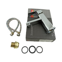 Смеситель для раковины Rainsberg хром, однорычажное управление, фиксированный излив R1001F