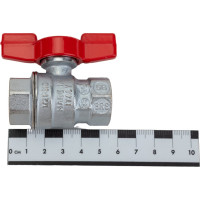 Шаровой кран Giacomini R851, 1/2, ВВ, ручка-бабочка красная, хромированный R851X023