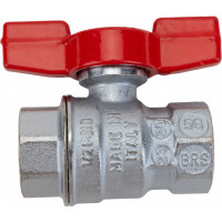 Шаровой кран Giacomini R851, 1/2, ВВ, ручка-бабочка красная, хромированный R851X023