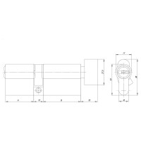 Цилиндровый механизм Ajax AZ202/80 mm (35+10+35), CP хром, 5 кл. 43883