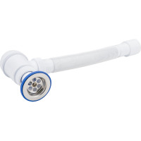 Сифон VIRPLAST МИНИ Элит 1.1/2 х40/50 с литым выпуском, нерж.чашкой 70мм и гибкой трубой 100311 30980676