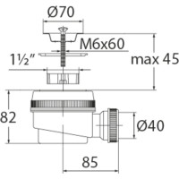 Сифон VIRPLAST VIR 1.1/2*40мм для душа поддона 30980686