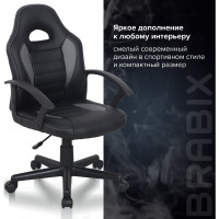 Компьютерное кресло BRABIX Spark GM-201, экокожа, черное/серое 532504