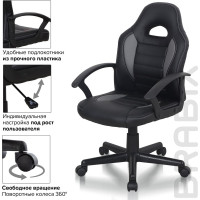 Компьютерное кресло BRABIX Spark GM-201, экокожа, черное/серое 532504