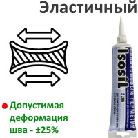 Герметик силиконовый нейтральный Isosil S206, серый, 115 мл 2060908