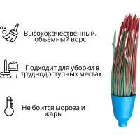 Метла ООО Агростройлидер полипропиленовая, круглая, трехкольцевая, с резьбой Ф22 мм, без черенка САД-14.04