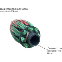 Метла ООО Агростройлидер полипропиленовая, круглая, трехкольцевая, с резьбой Ф22 мм, без черенка САД-14.04