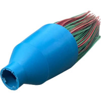 Метла ООО Агростройлидер полипропиленовая, круглая, трехкольцевая, с резьбой Ф22 мм, без черенка САД-14.04