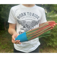 Метла ООО Агростройлидер полипропиленовая, круглая, трехкольцевая, с резьбой Ф22 мм, без черенка САД-14.04