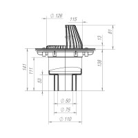 Воронка кровельная Fachmann VB 310.1 F, DN50/75/110 с фланцем 01.186
