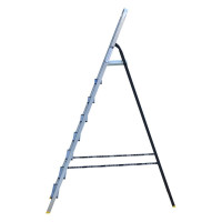 Комбинированная усиленная стремянка Алюмет 8 ступеней АМS7808