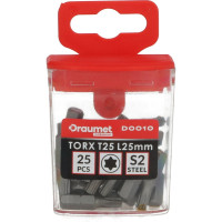 Биты PREMIUM TORX T10, 25 мм, 25 шт, CR-V S2 DRAUMET D0007