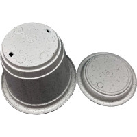 Кашпо с поддоном Осколпласт 0.75 л, мраморное 075-08