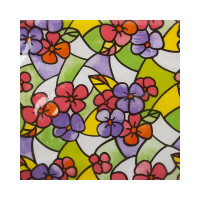 Пленка самоклеящаяся витражная Рыжий кот 0,45x2 м, цветы разноцветная 104323