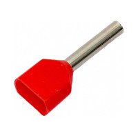 Штыревой втулочный изолированный наконечник TDM ELECTRIC НШвИ (2) 1,5x12, двойной, 20 штук SQ0568-0052