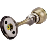 Ограничитель двери СКОБЯНОЙ с магнитом, настенный, бронза 007694