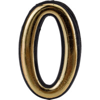Самоклеящаяся цифра СКОБЯНОЙ малая, золото, "0" 002634