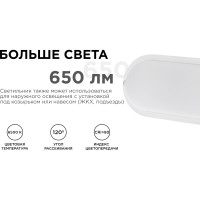 Светодиодный герметичный светильник Apeyron 8Вт, 650Лм, 6500К, IP65, овал, матовый белый 28-04