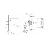 Врезной замок СКОБЯНОЙ ЗВ8-4 008846