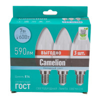 Светодиодная лампа Camelion LED7-C35-3/845/E14 7Вт 220В ПРОМО 3 14712