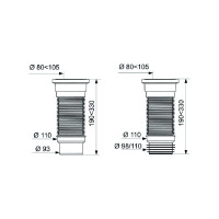 Труба для унитаза Wirquin PUSH-FIT гофр., армир., L190-330 мм, D110 мм 70984969