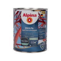 Эмаль по ржавчине ALPINA (быстросохнущая; RAL 7024; 0.75 л) 948104220