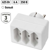 Блок на 3 гнезда TDM ELECTRIC 2П 2,5 А 250 B под плоскую вилку белый SQ1806-0205