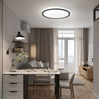 Светодиодный управляемый светильник FERON AL6240 Simple matte тарелка 80W 3000К-6500K черный 48073