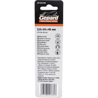 Сверло спиральное по металлу 2x24x49 мм, HSS TIN Gepard GP1320-049