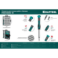 Отвертка для точных работ KRAFTOOL Precision-51 со сменными битами 51 предмет 25691