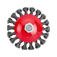 Щетка конусная 115 мм, М14, пучки витой проволоки для УШМ INTERTOOL BT-4115