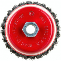 Щетка чашечная 100 мм, М14, пучки витой проволоки для УШМ INTERTOOL BT-2100