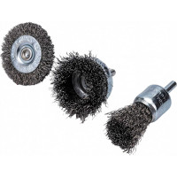 Набор щеток проволочных для дрели 3 шт, 1/4" INTERTOOL BT-0300
