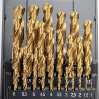 Набор сверл по металлу 25 шт, 1-13 мм, HSS-G TiN RUKO 250215TRO