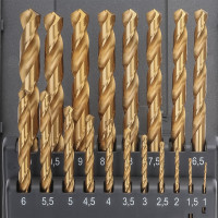 Набор сверл по металлу 1-10мм. HSS-G TIN RUKO 250214TRO