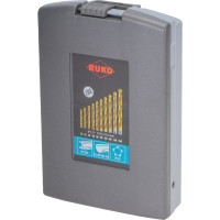 Набор сверл по металлу 1-10мм. HSS-G TIN RUKO 250214TRO