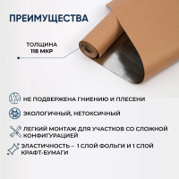 Фольга для бани, сауны Megaflex KF на крафт бумаге, 1х20 м, 20 кв. м FOIKF.100.20