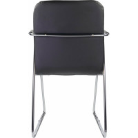 Кресло для приемных и переговорных BRABIX "Visit CF-101", хром, экокожа, черное, 532559