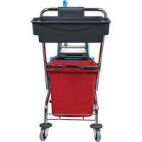 Уборочная тележка BRABIX 2 съемных ведра по 25 л, механический отжим, корзина Турция 607903