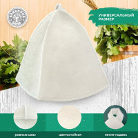 Шапка для бани Бацькина баня Белая 10401