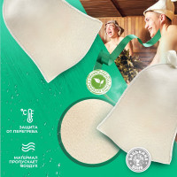 Шапка для бани Бацькина баня Белая 10401